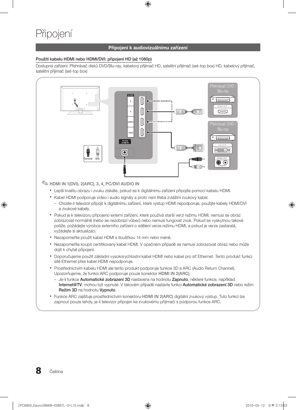 Připojení | Samsung PS50C6900YW User Manual | Page 380 / 620