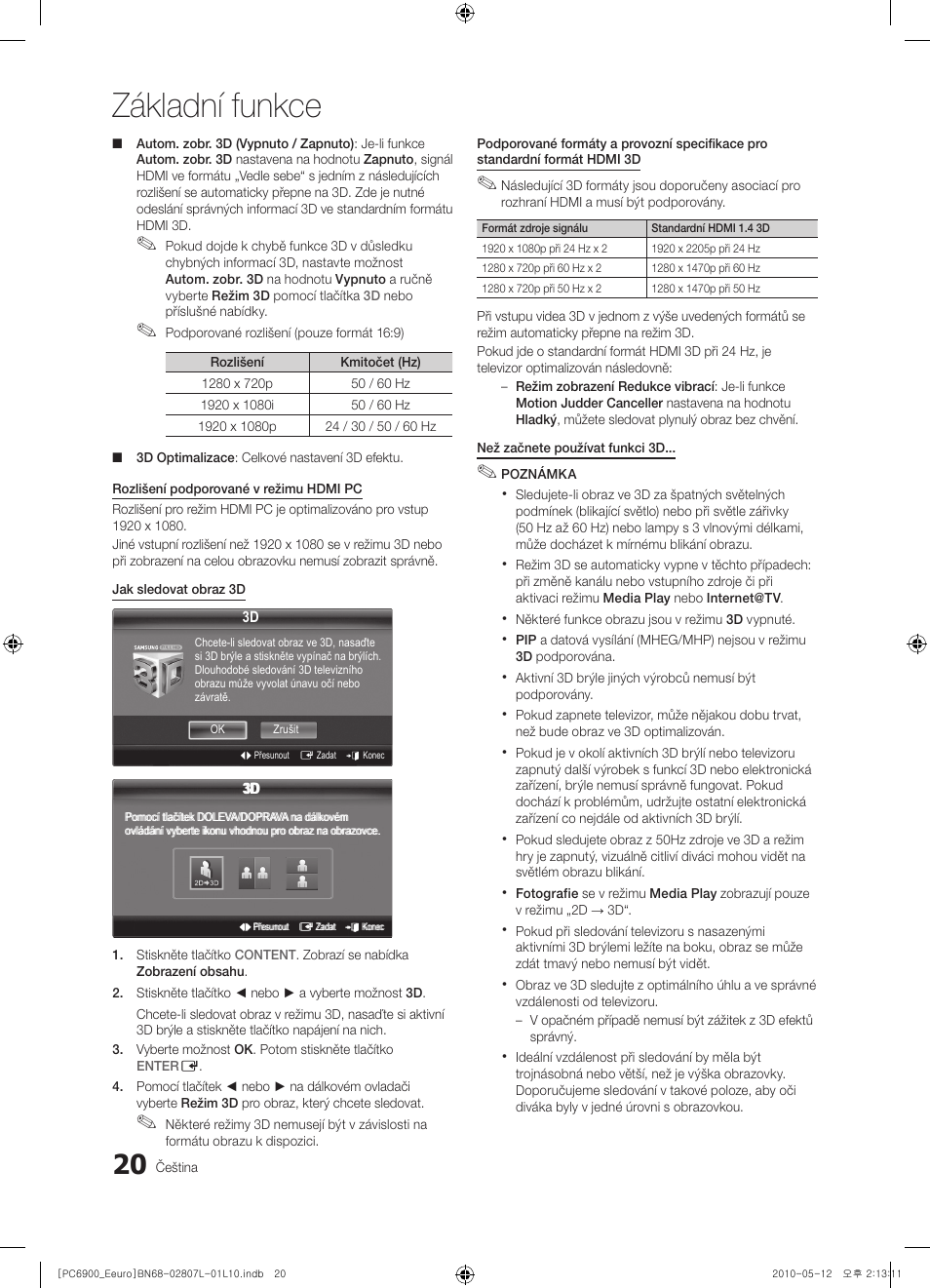 Základní funkce | Samsung PS50C6900YW User Manual | Page 392 / 620