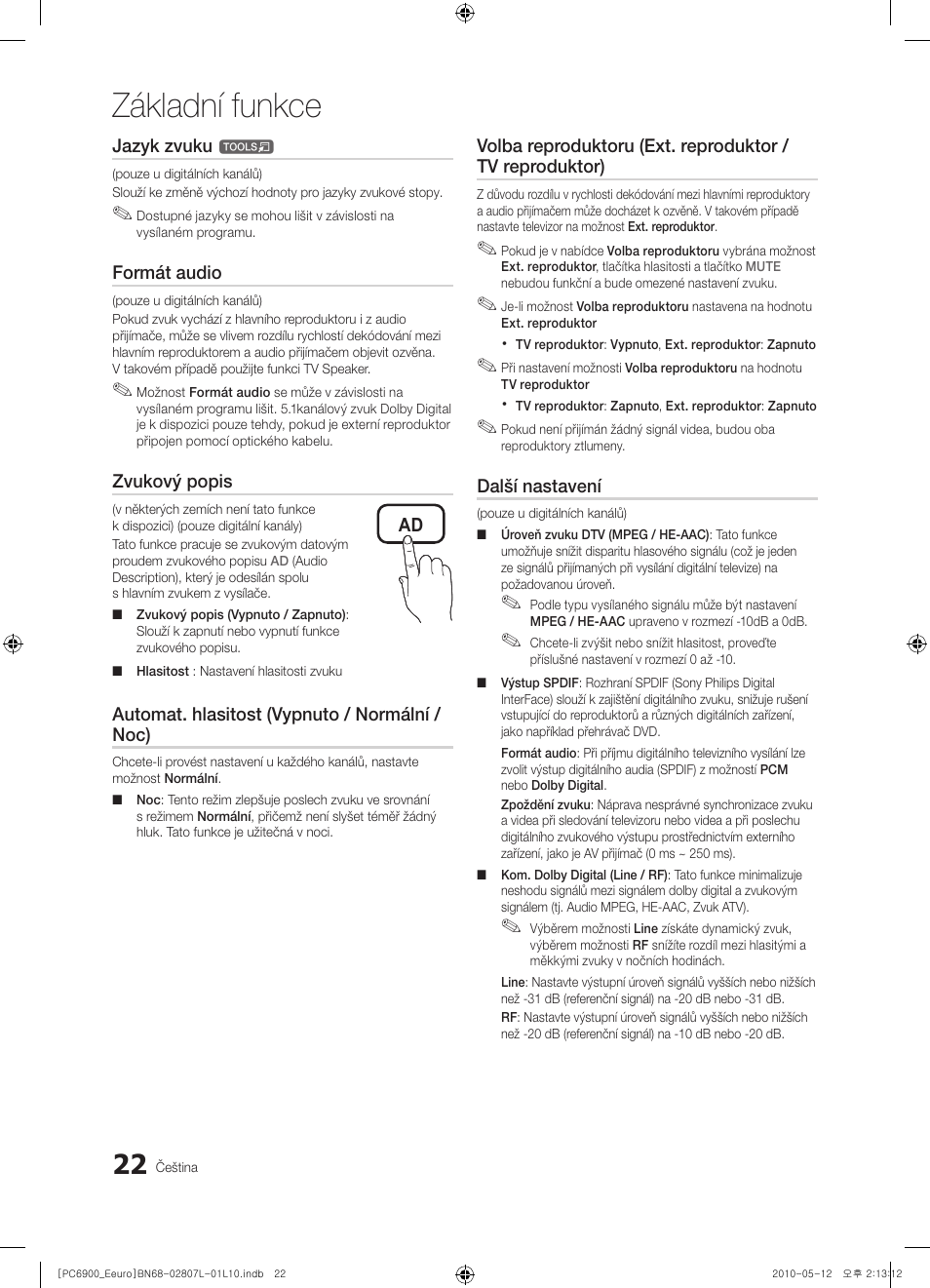 Základní funkce | Samsung PS50C6900YW User Manual | Page 394 / 620