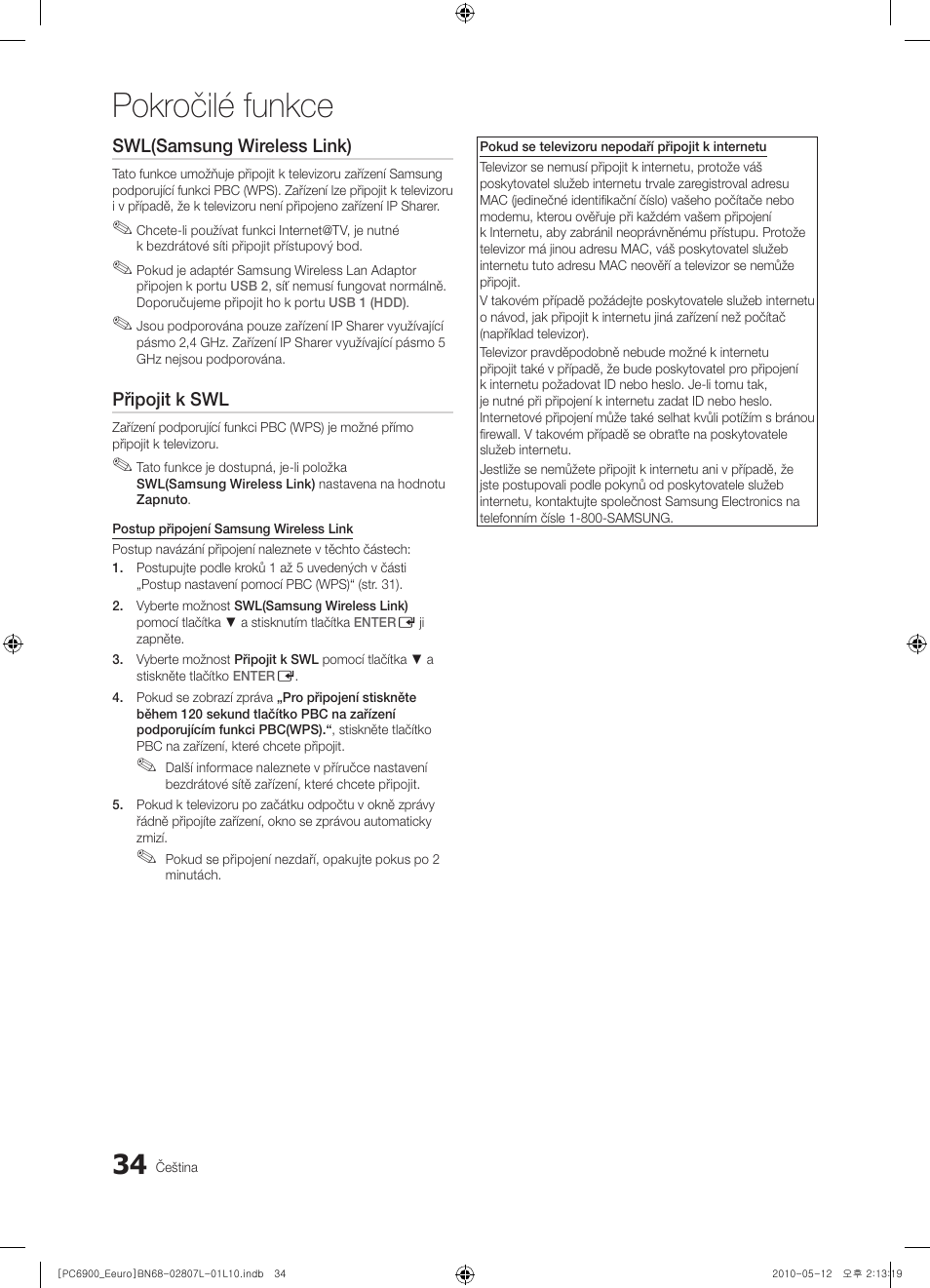 Pokročilé funkce | Samsung PS50C6900YW User Manual | Page 406 / 620