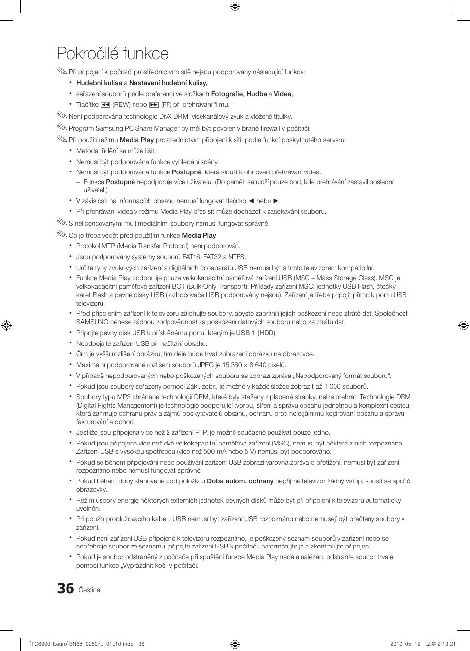 Pokročilé funkce | Samsung PS50C6900YW User Manual | Page 408 / 620