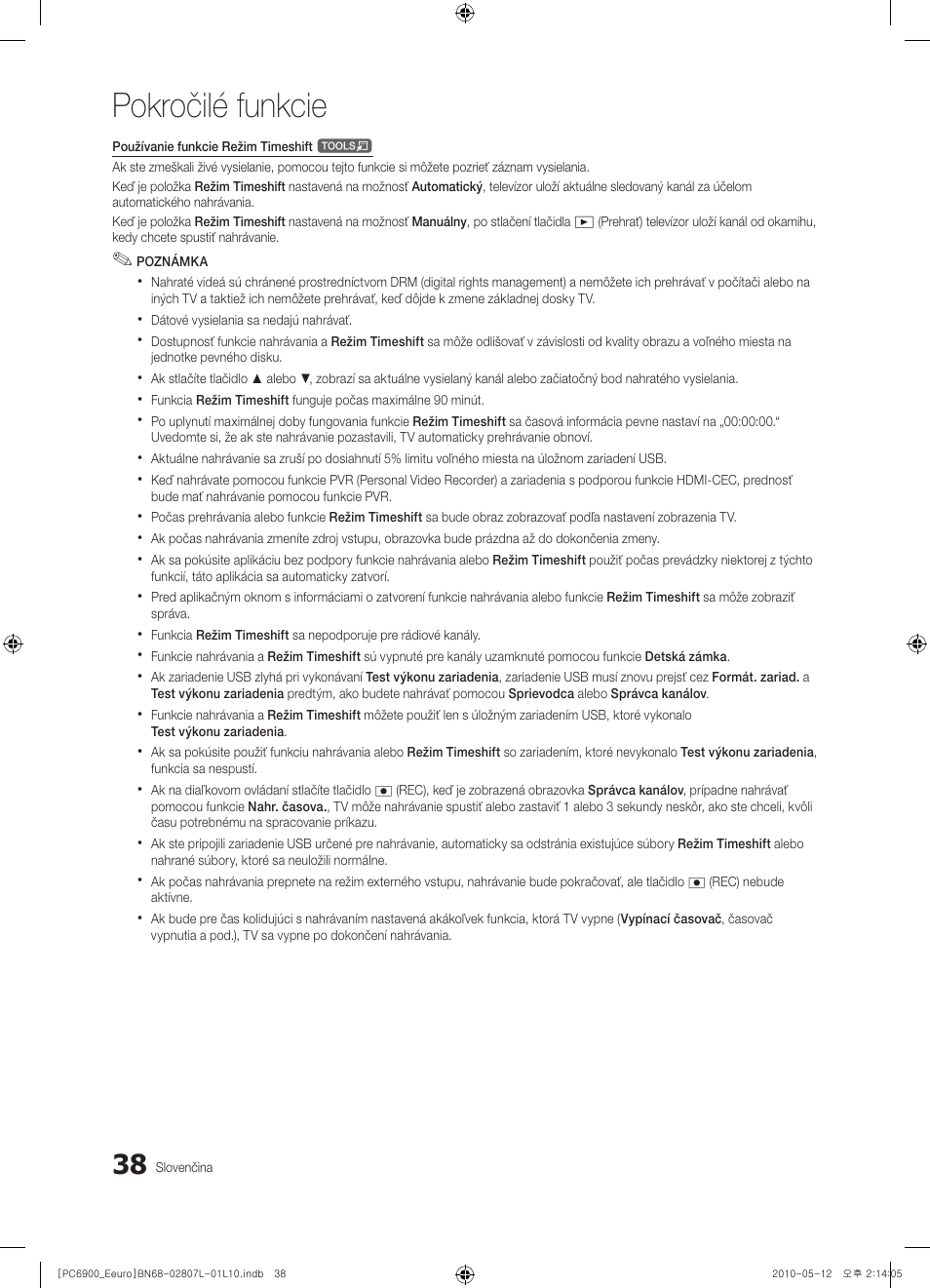 Pokročilé funkcie | Samsung PS50C6900YW User Manual | Page 472 / 620