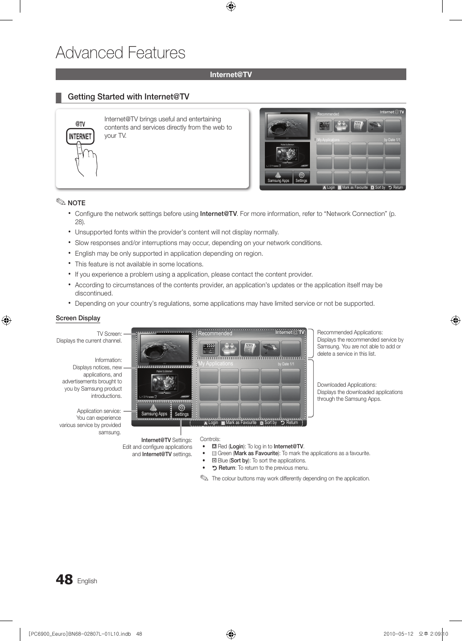 Advanced features | Samsung PS50C6900YW User Manual | Page 48 / 620