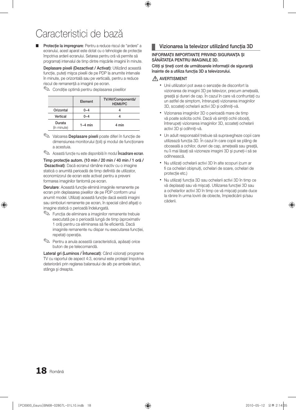 Caracteristici de bază | Samsung PS50C6900YW User Manual | Page 514 / 620
