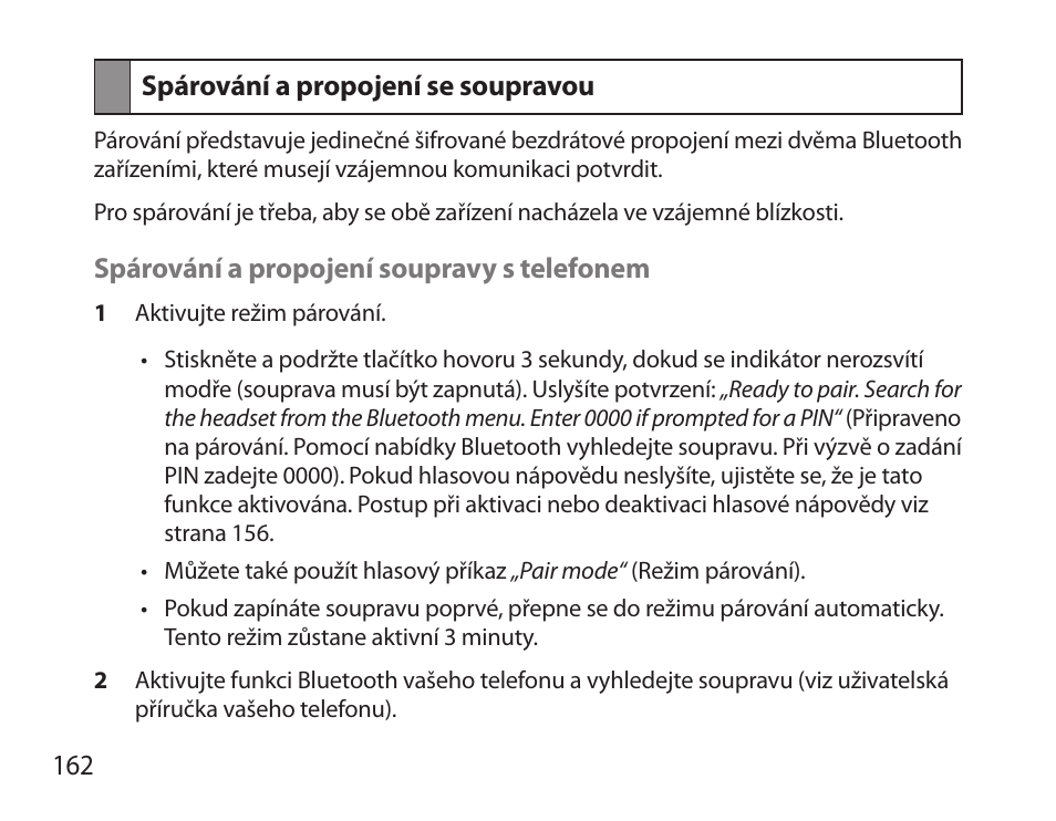 Spárování a propojení se soupravou | Samsung BHS6000 User Manual | Page 164 / 218