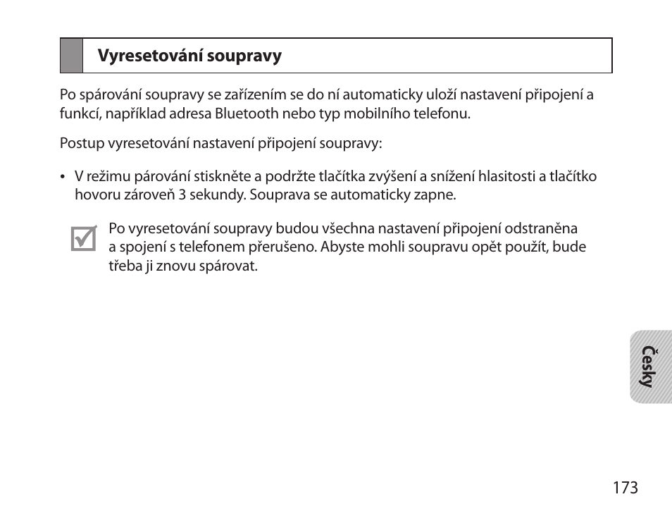 Vyresetování soupravy | Samsung BHS6000 User Manual | Page 175 / 218