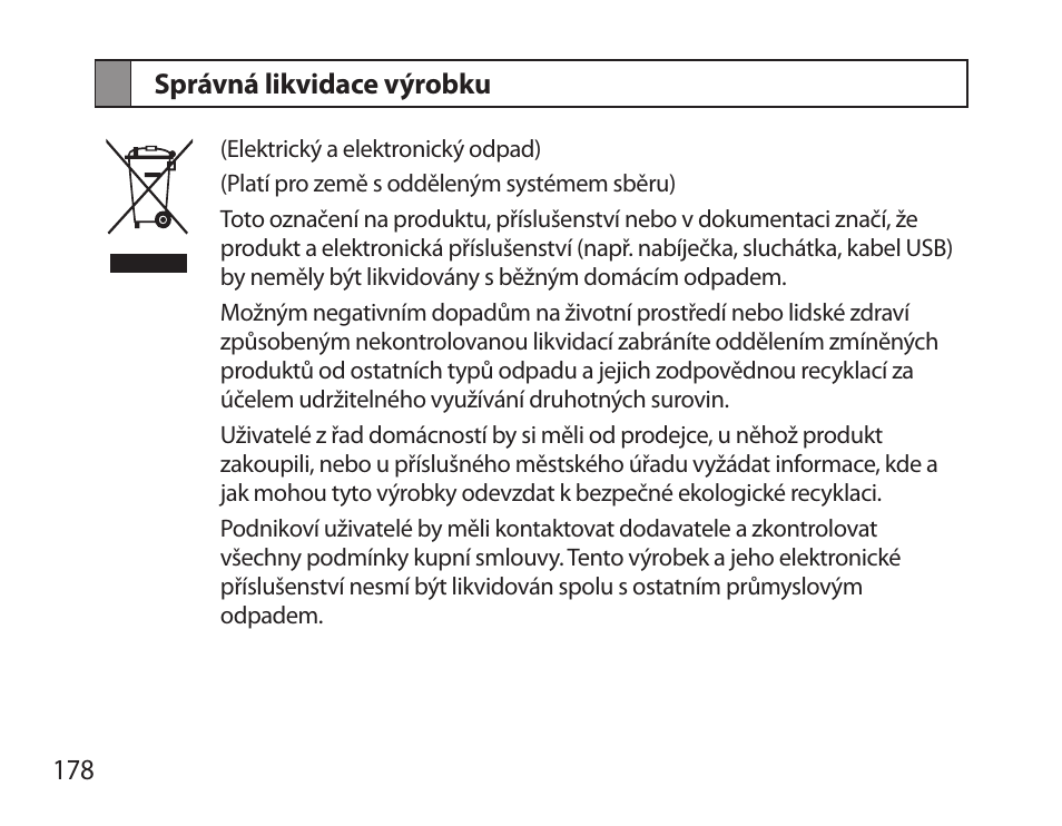 Správná likvidace výrobku | Samsung BHS6000 User Manual | Page 180 / 218