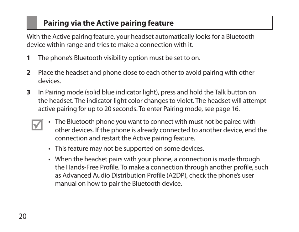 Pairing via the active pairing feature | Samsung BHS6000 User Manual | Page 22 / 218