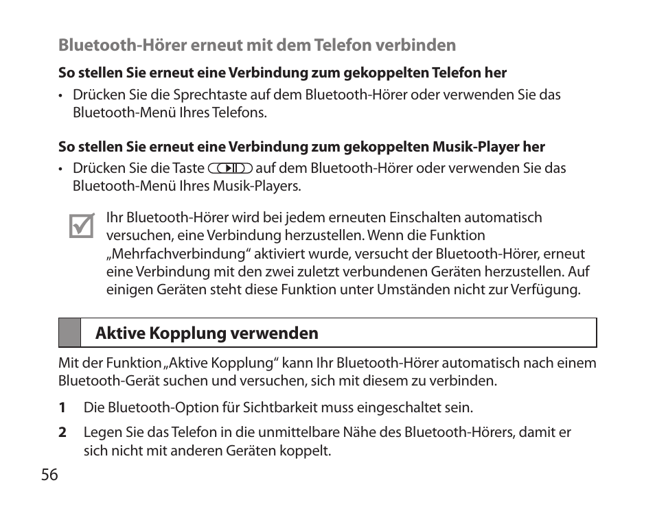 Aktive kopplung verwenden | Samsung BHS6000 User Manual | Page 58 / 218