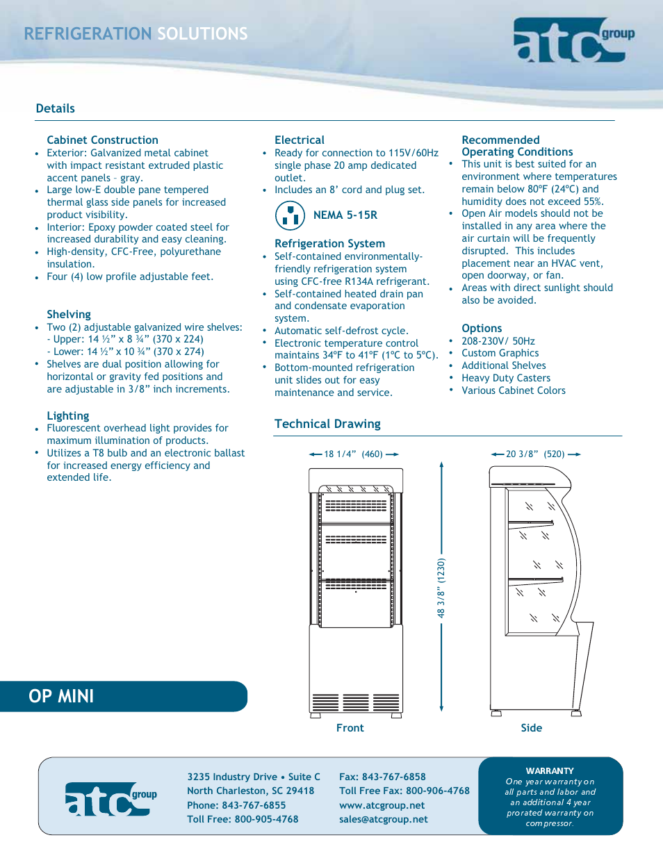 Op mini, Refrigeration solutions | ATC Group OP MINI User Manual | Page 2 / 2
