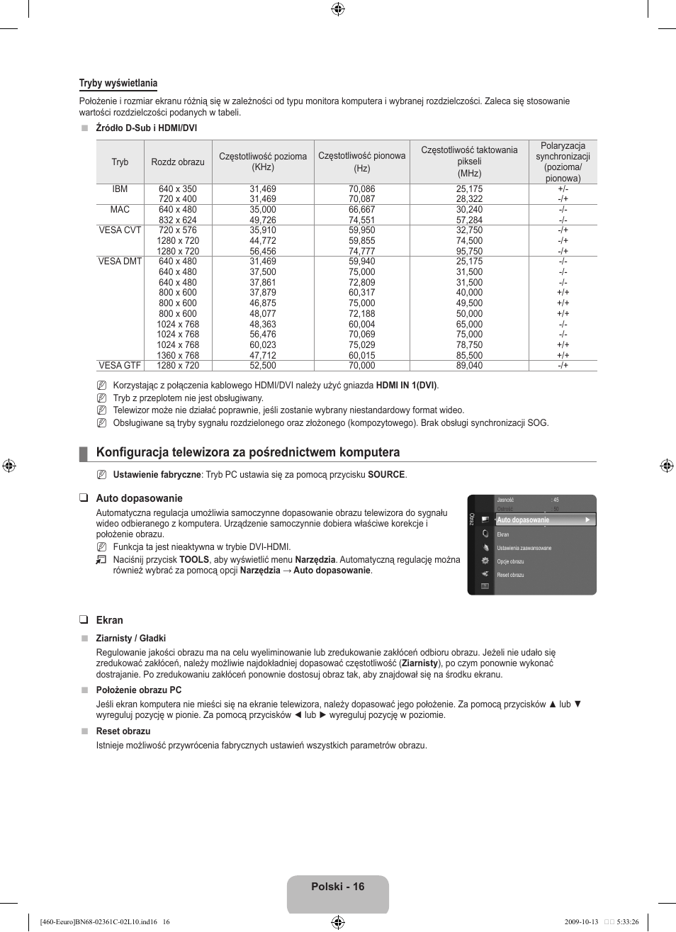 Konfiguracja telewizora za pośrednictwem komputera | Samsung LE32B460B2W User Manual | Page 82 / 328