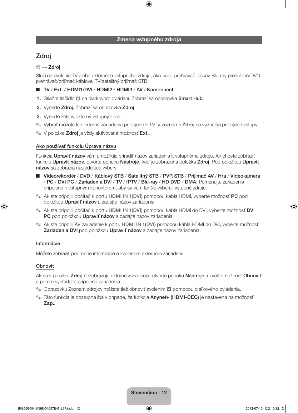 Zdroj | Samsung PS51E550D1W User Manual | Page 166 / 374