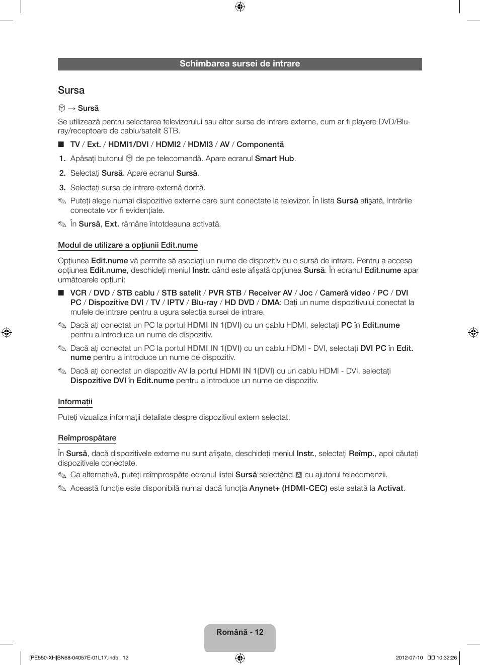 Sursa | Samsung PS51E550D1W User Manual | Page 188 / 374