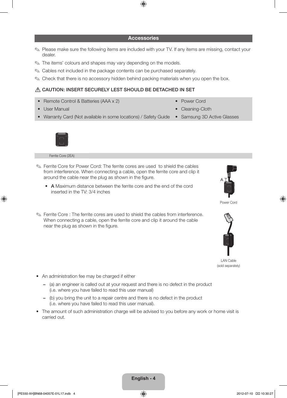 Samsung PS51E550D1W User Manual | Page 4 / 374