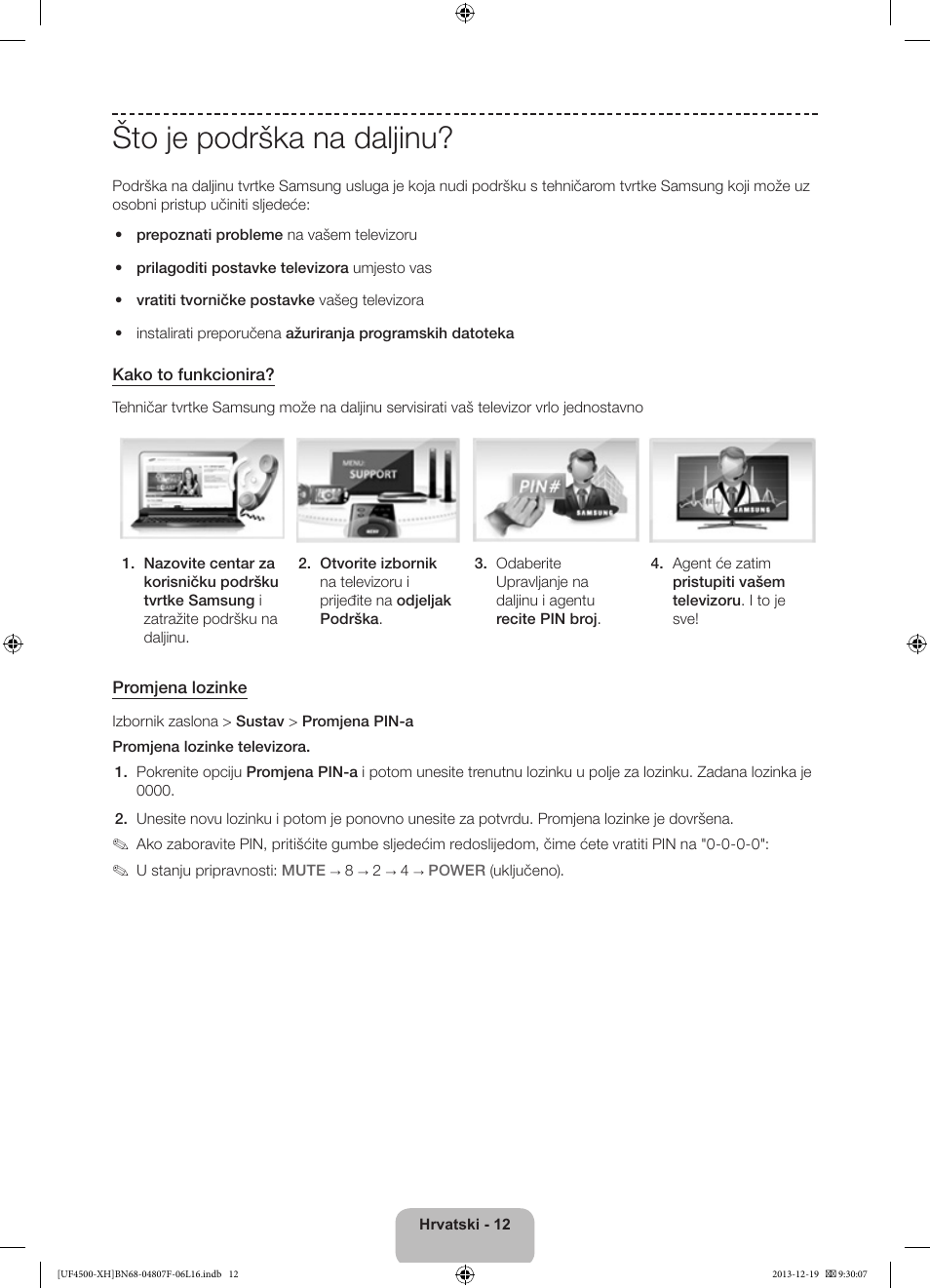 Što je podrška na daljinu | Samsung UE32F4500AW User Manual | Page 102 / 289
