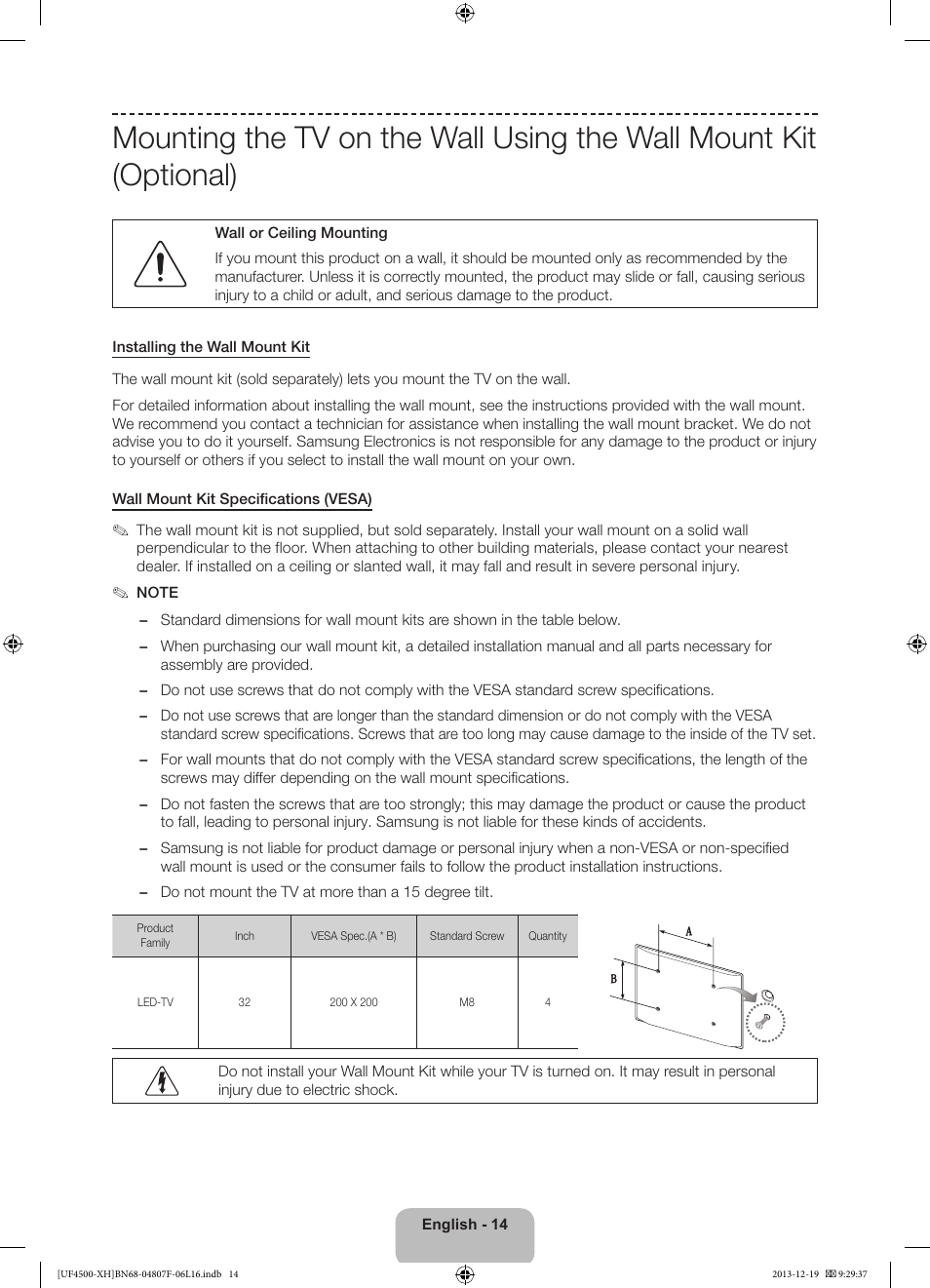 Samsung UE32F4500AW User Manual | Page 14 / 289