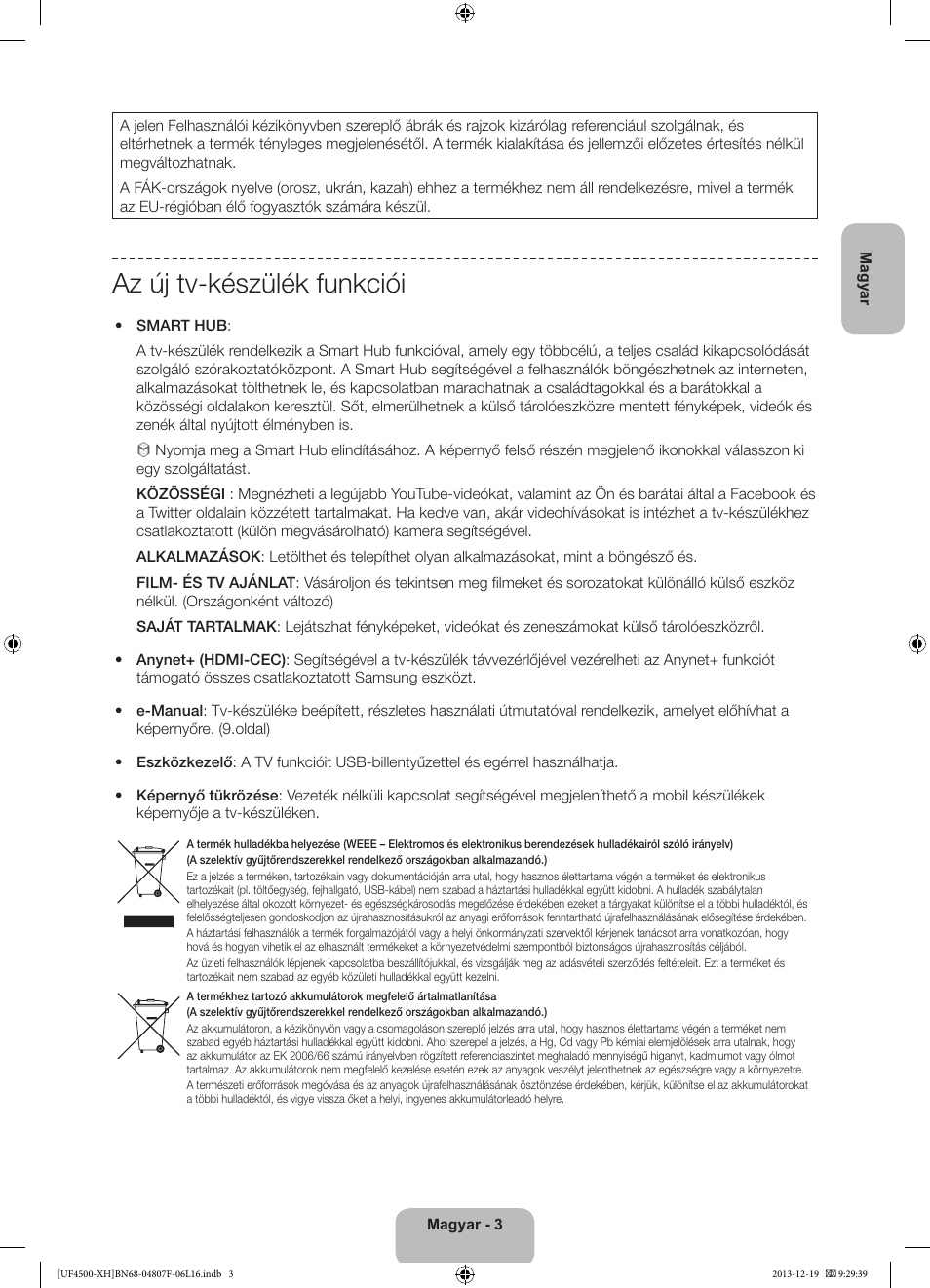 Az új tv-készülék funkciói | Samsung UE32F4500AW User Manual | Page 21 / 289