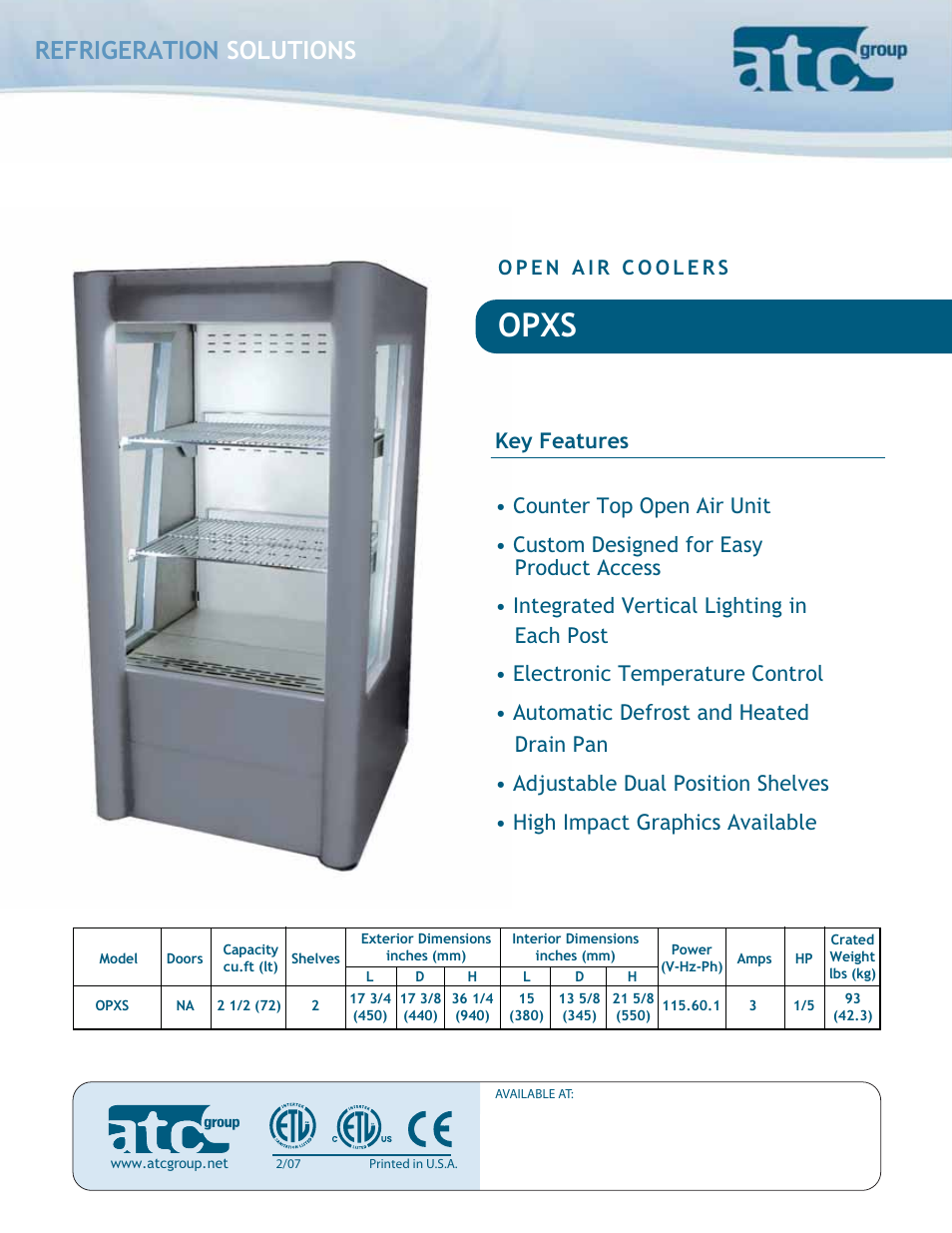 ATC Group OPXS 17 User Manual | 2 pages