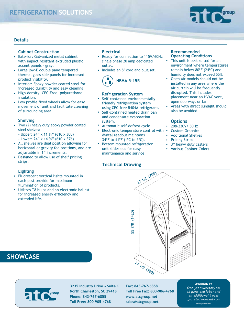 Refrigeration solutions, Showcase | ATC Group Open Air Cooler SHOWCASE User Manual | Page 2 / 2