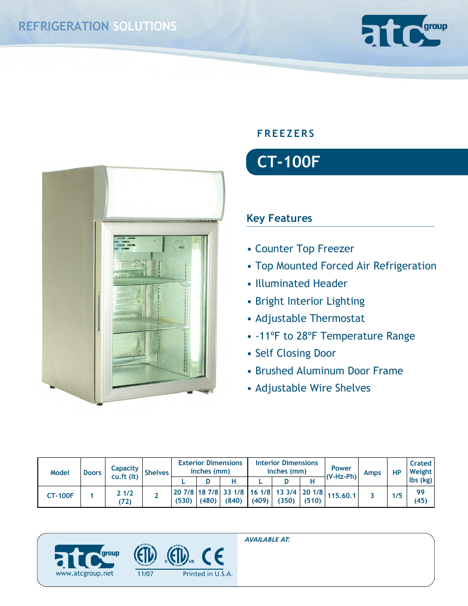 ATC Group CT100 User Manual | 2 pages
