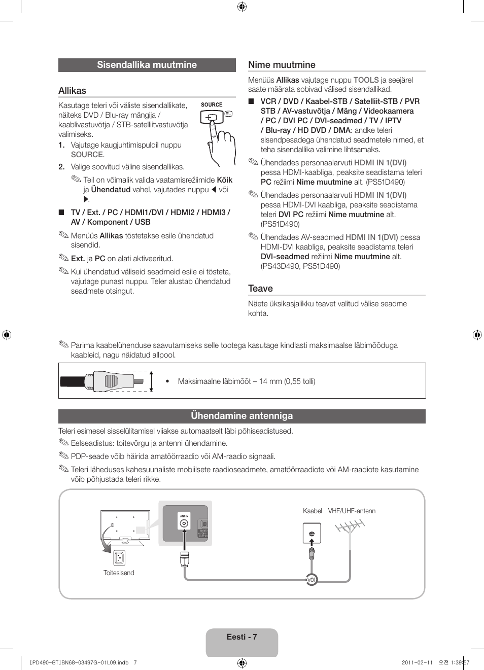 Samsung PS43D490A1W User Manual | Page 117 / 166