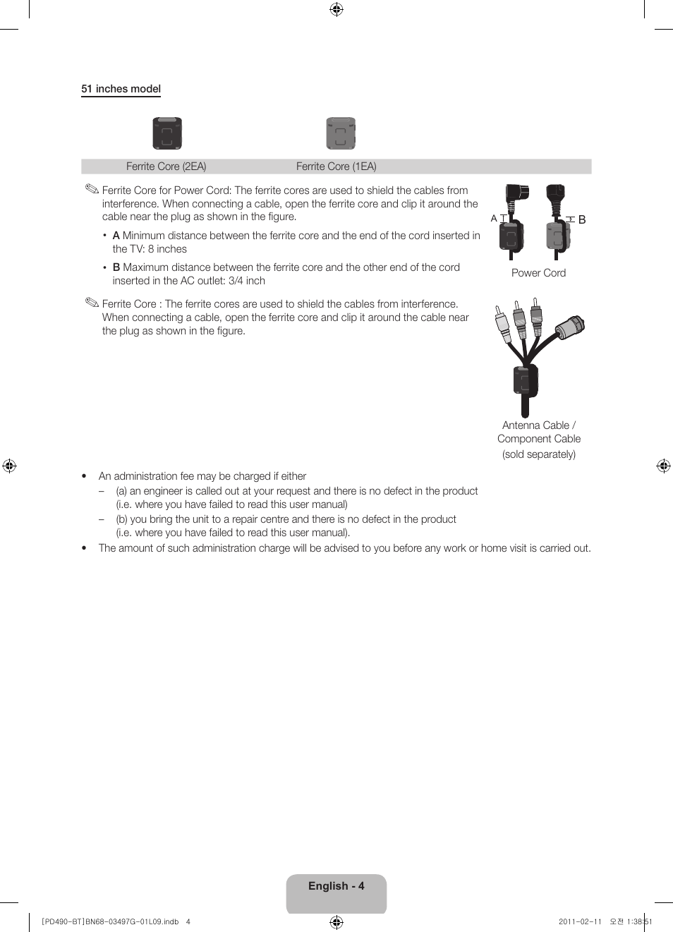 Samsung PS43D490A1W User Manual | Page 4 / 166