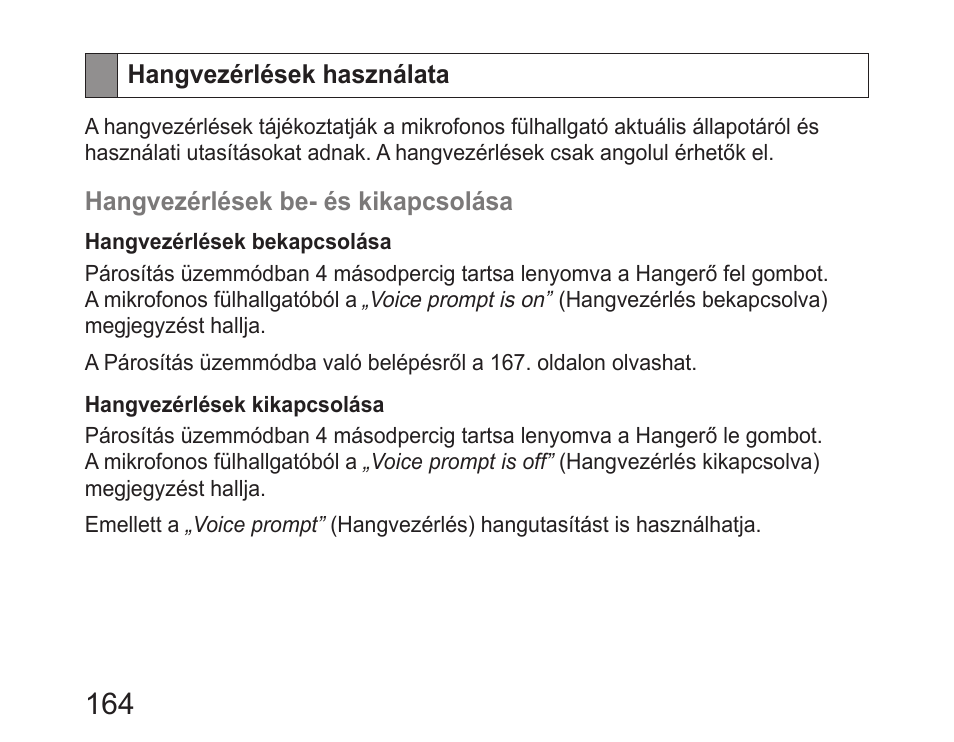 Hangvezérlések használata | Samsung HM6400 User Manual | Page 166 / 187