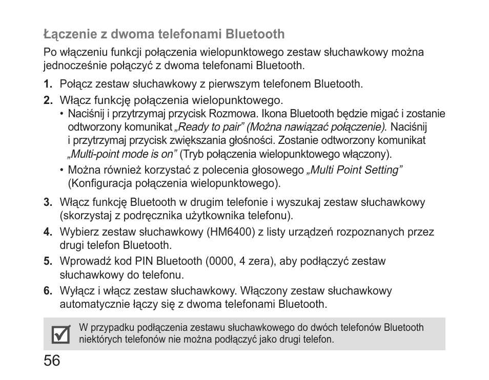 Samsung HM6400 User Manual | Page 58 / 187