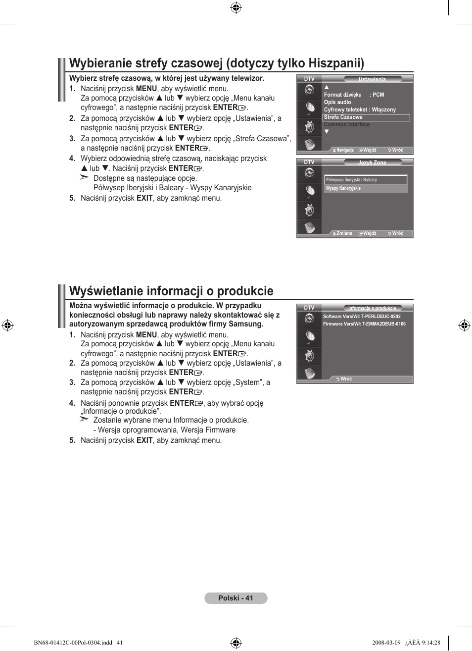 Wyświetlanie informacji o produkcie | Samsung LE37A656A1F User Manual | Page 179 / 614