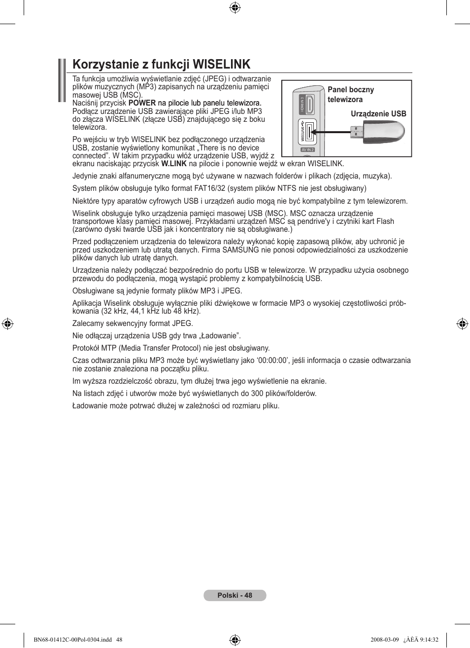 Korzystanie z funkcji wiselink | Samsung LE37A656A1F User Manual | Page 186 / 614