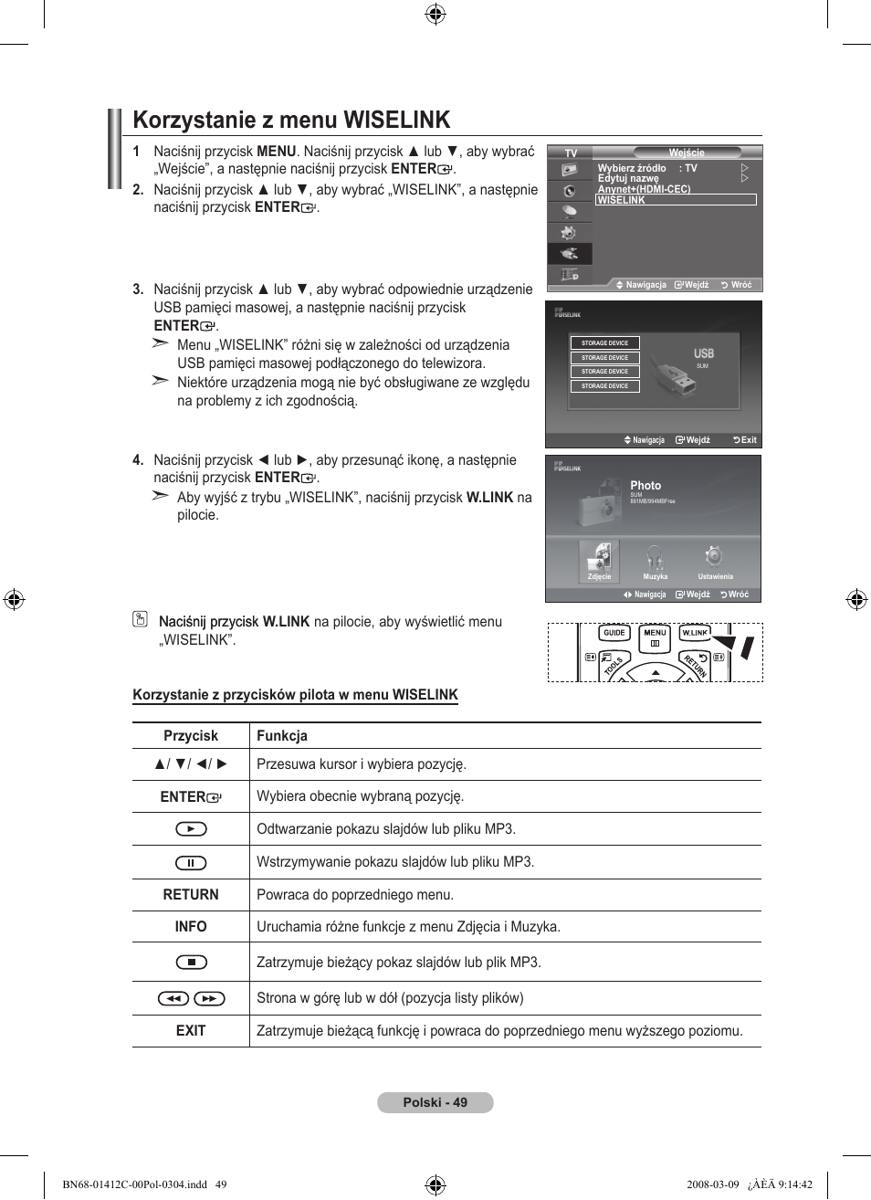 Korzystanie z menu wiselink | Samsung LE37A656A1F User Manual | Page 187 / 614