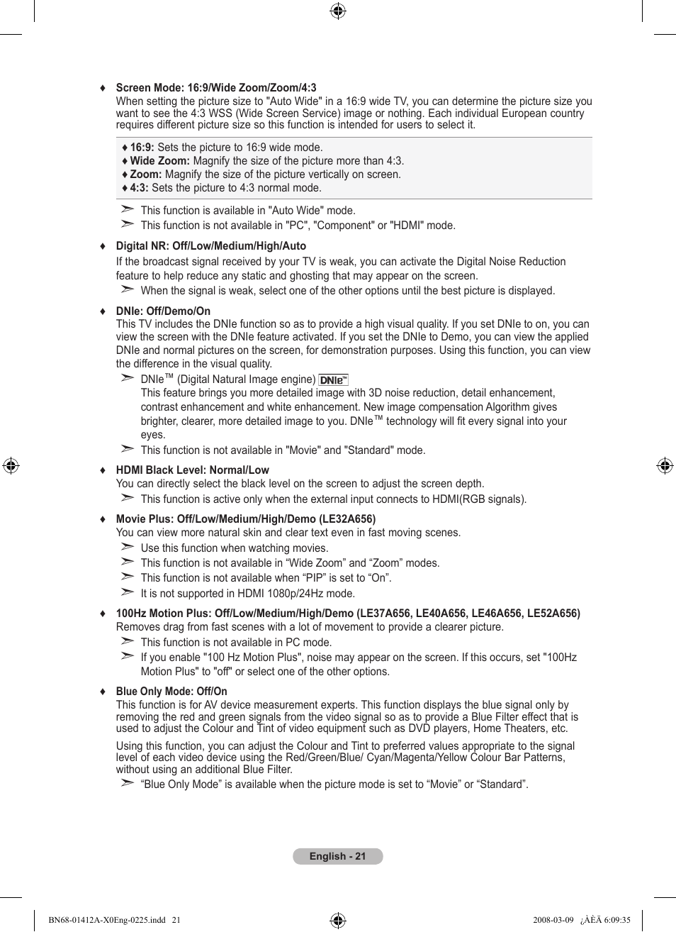 Samsung LE37A656A1F User Manual | Page 23 / 614