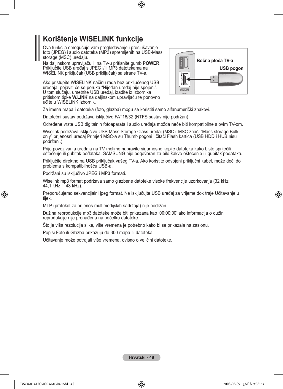 Korištenje wiselink funkcije | Samsung LE37A656A1F User Manual | Page 390 / 614