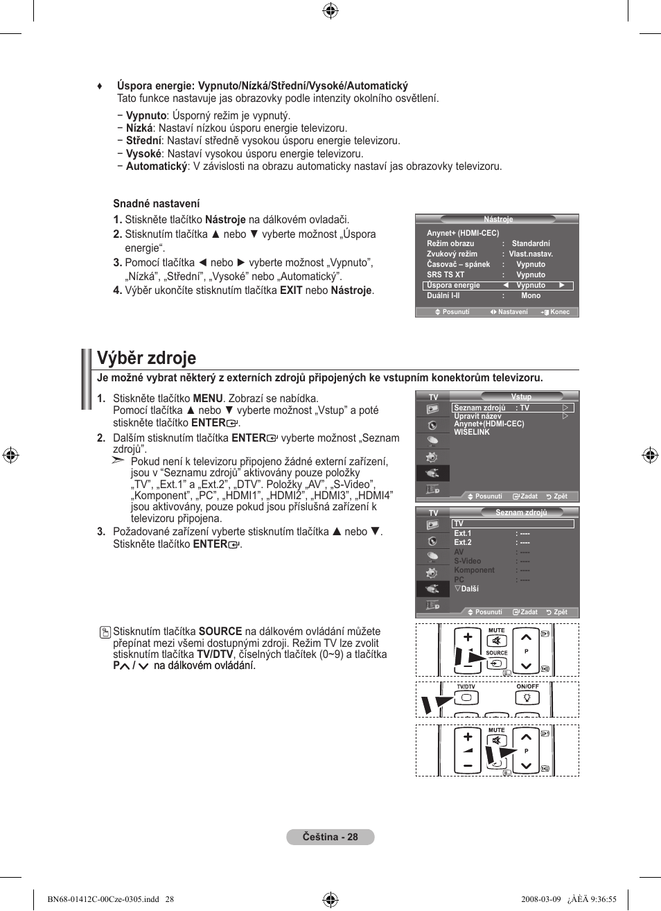 Výběr zdroje | Samsung LE37A656A1F User Manual | Page 438 / 614