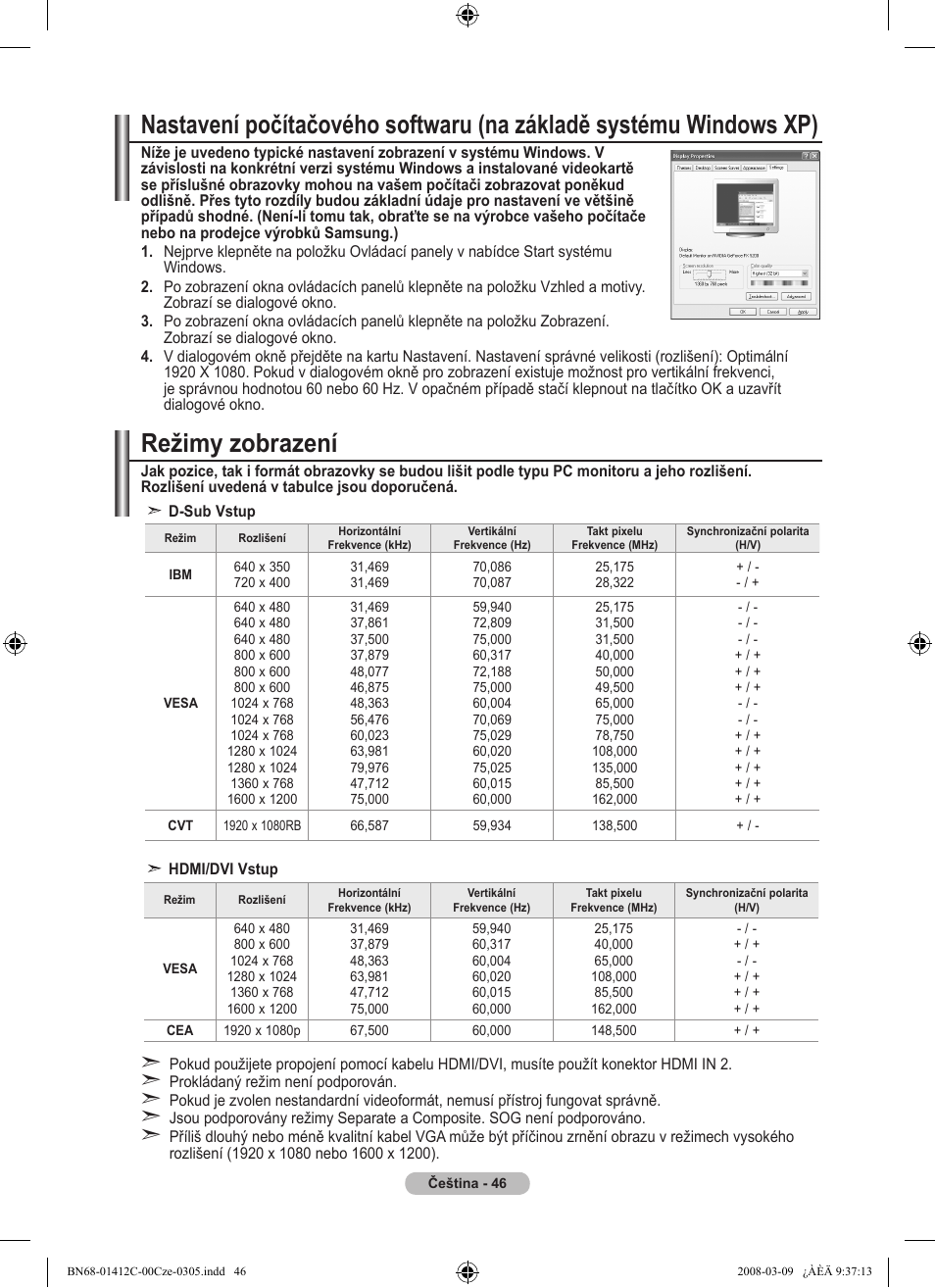 Režimy zobrazení | Samsung LE37A656A1F User Manual | Page 456 / 614
