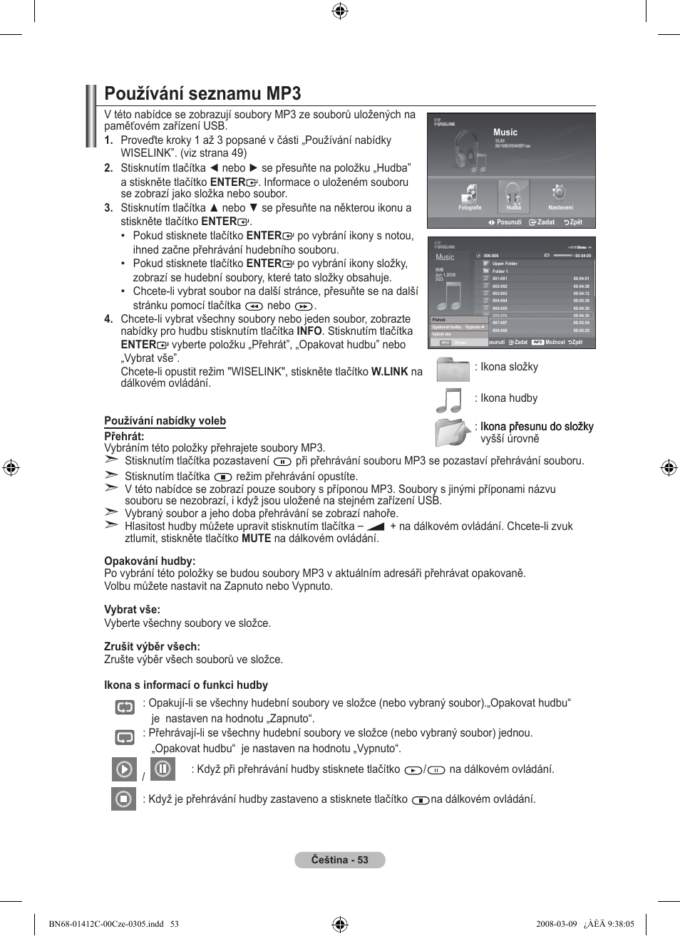 Používání seznamu mp | Samsung LE37A656A1F User Manual | Page 463 / 614