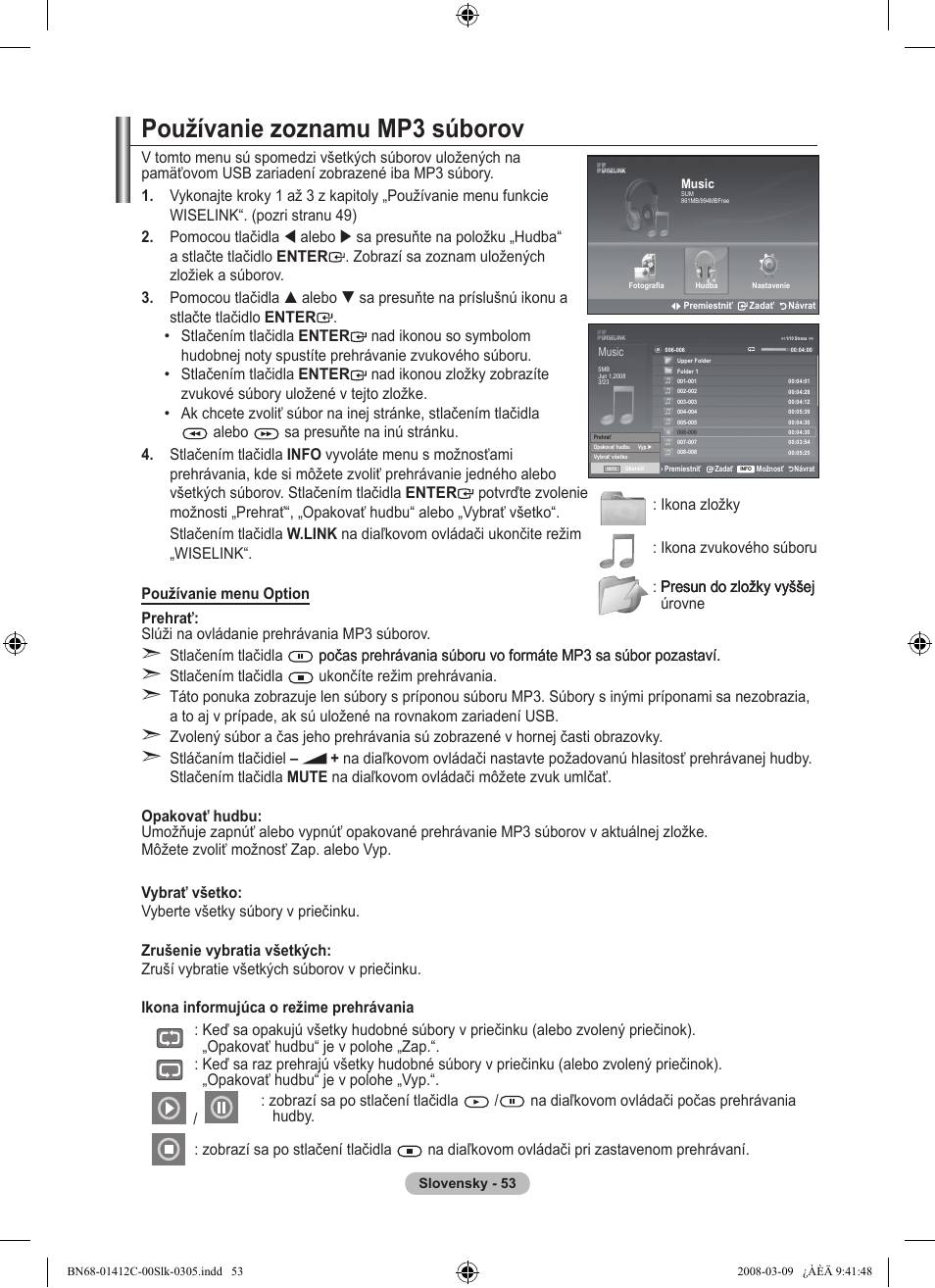 Používanie zoznamu mp súborov | Samsung LE37A656A1F User Manual | Page 531 / 614