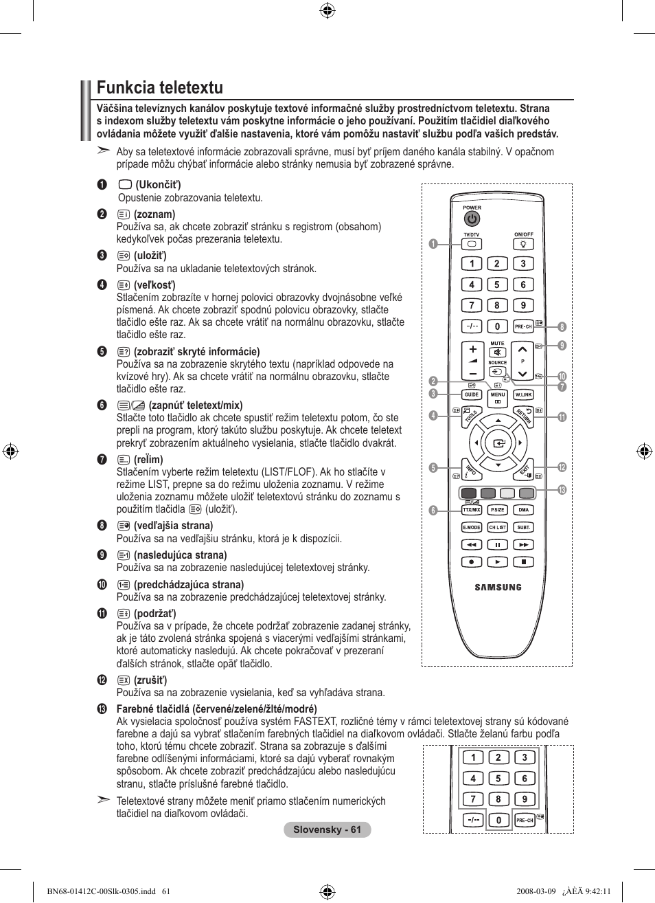 Funkcia teletextu | Samsung LE37A656A1F User Manual | Page 539 / 614