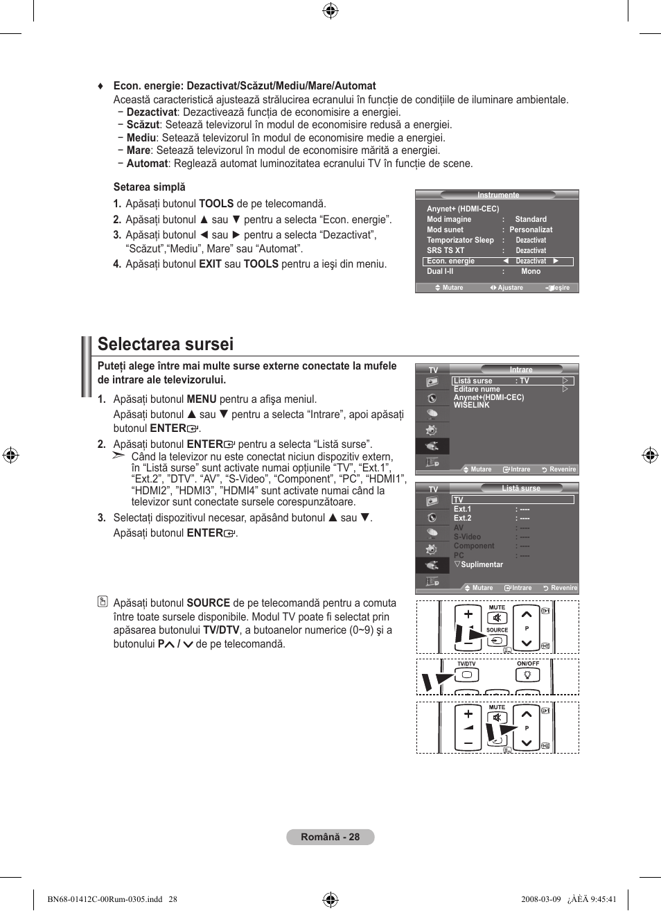 Selectarea sursei | Samsung LE37A656A1F User Manual | Page 574 / 614