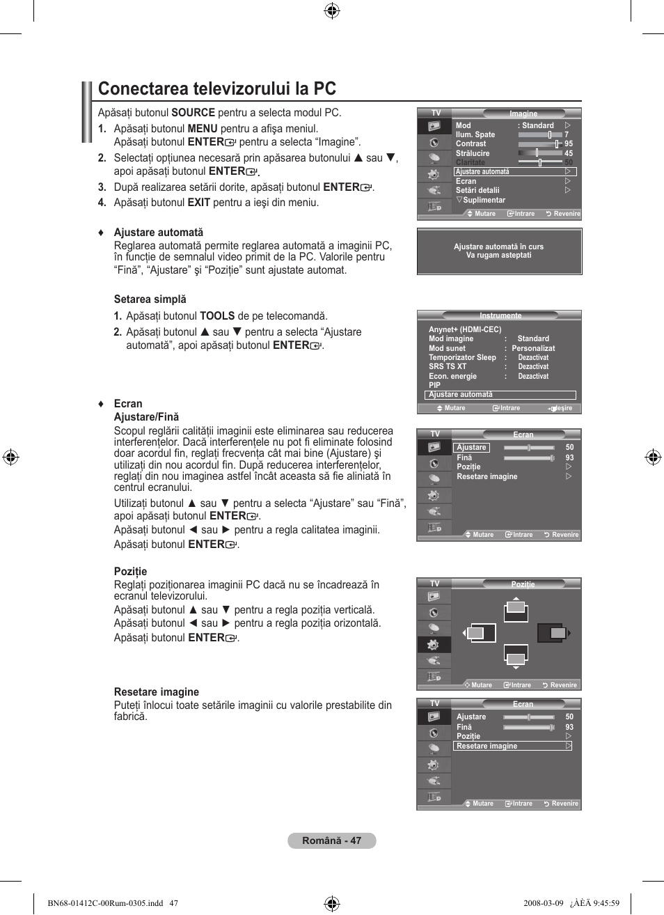 Conectarea televizorului la pc | Samsung LE37A656A1F User Manual | Page 593 / 614