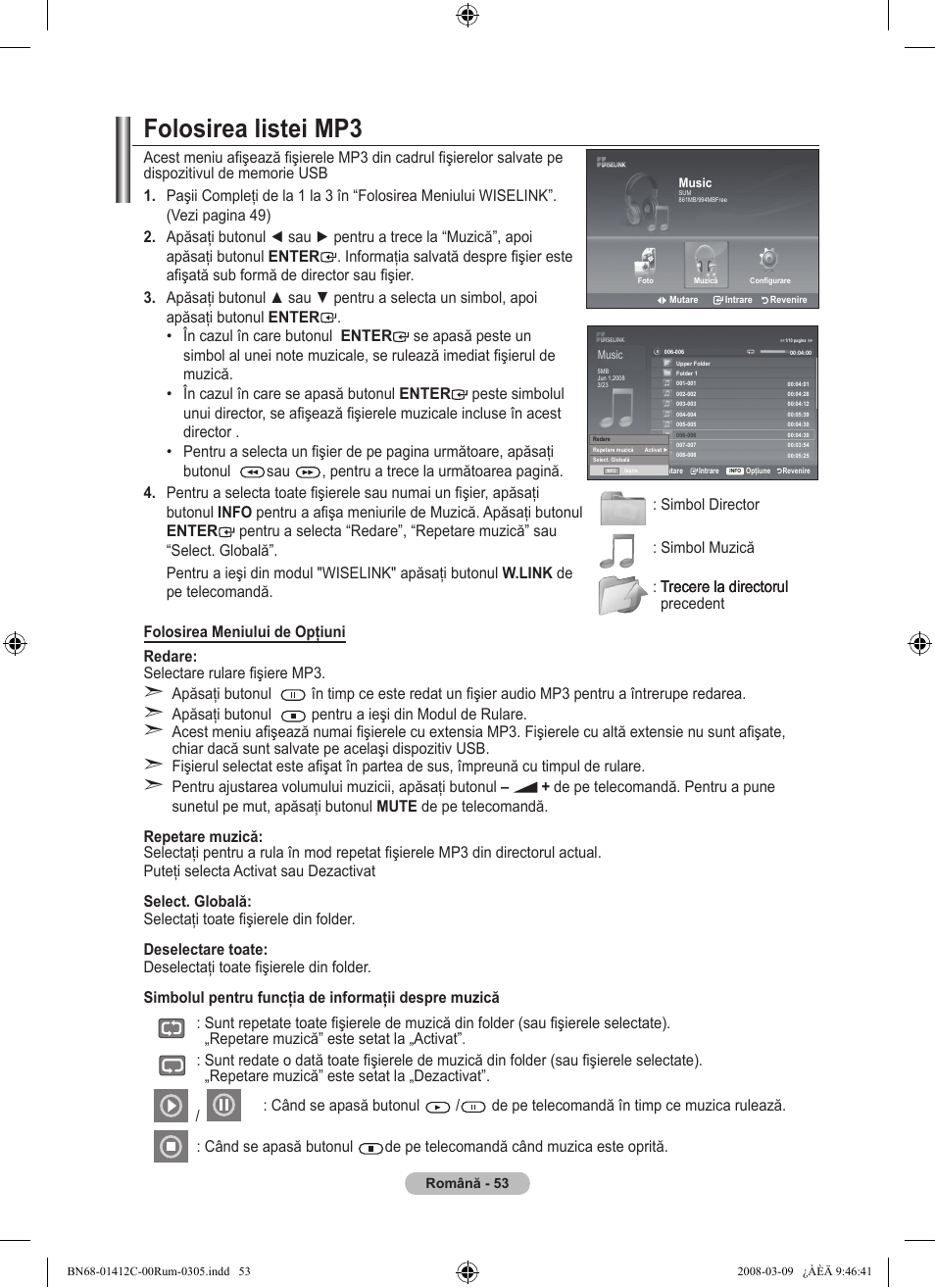 Folosirea listei mp | Samsung LE37A656A1F User Manual | Page 599 / 614