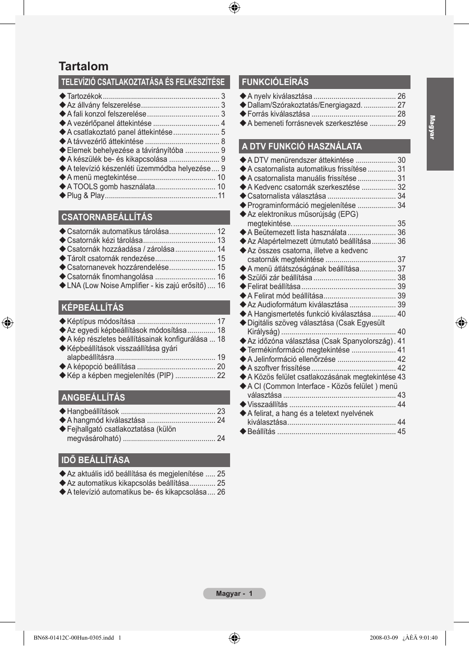 Tartalom | Samsung LE37A656A1F User Manual | Page 71 / 614