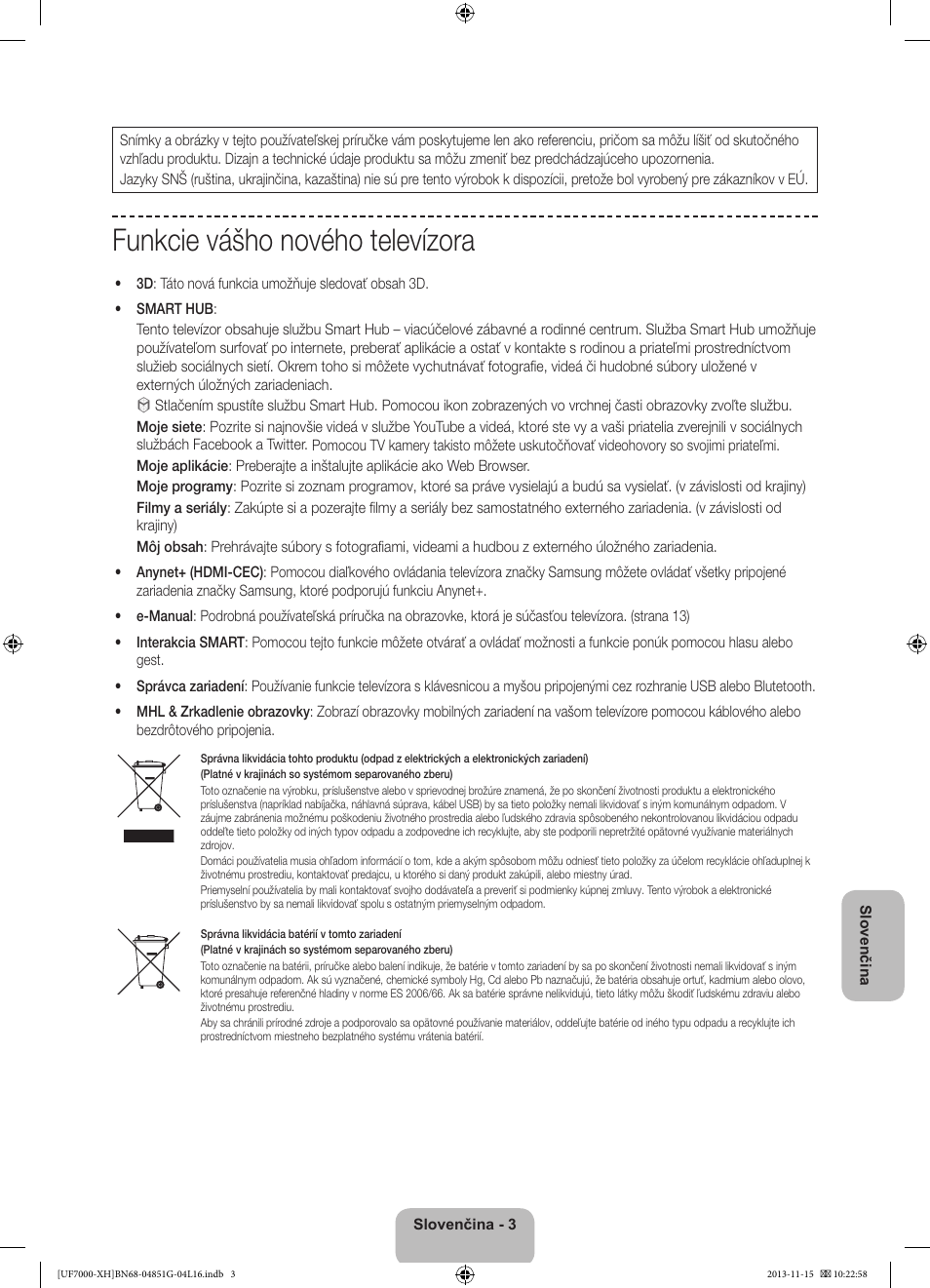 Funkcie vášho nového televízora | Samsung UE40F7000ST User Manual | Page 171 / 385