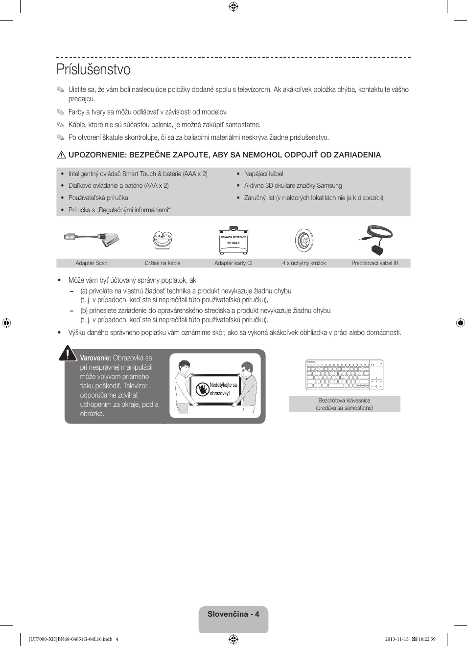 Príslušenstvo | Samsung UE40F7000ST User Manual | Page 172 / 385