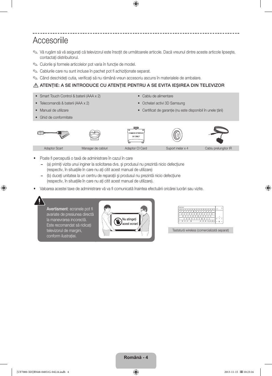 Accesoriile | Samsung UE40F7000ST User Manual | Page 196 / 385