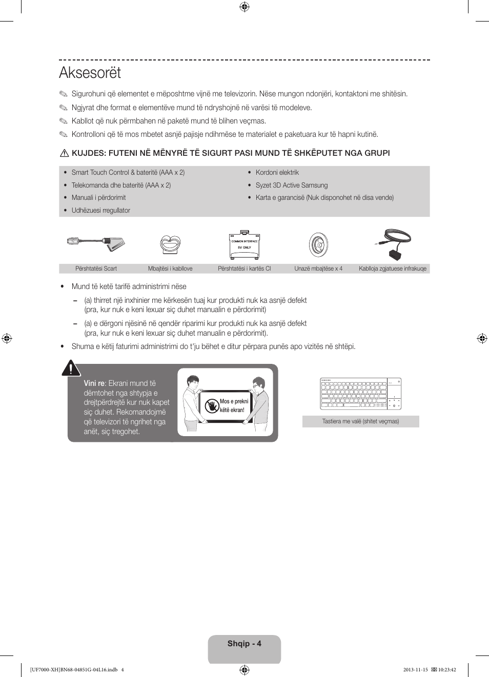 Aksesorët | Samsung UE40F7000ST User Manual | Page 244 / 385