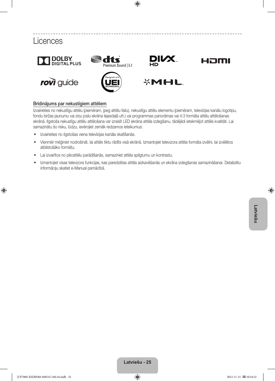 Licences | Samsung UE40F7000ST User Manual | Page 337 / 385