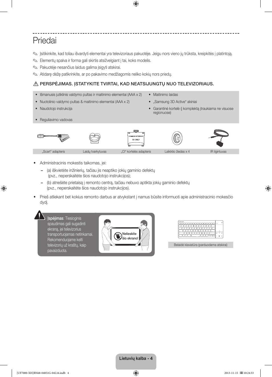 Priedai | Samsung UE40F7000ST User Manual | Page 340 / 385