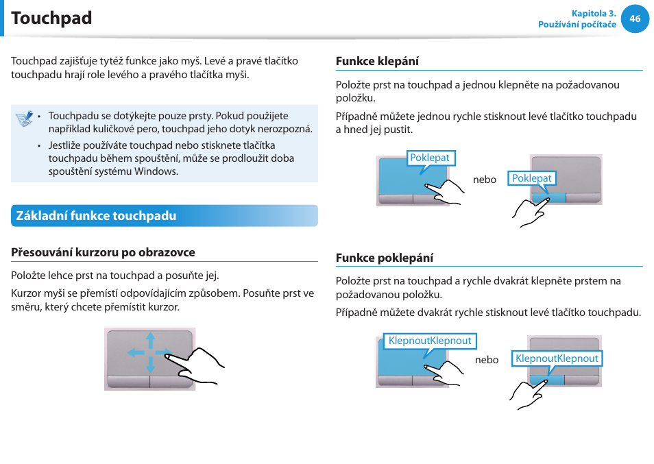 Touchpad | Samsung NP530U4BH User Manual | Page 47 / 154