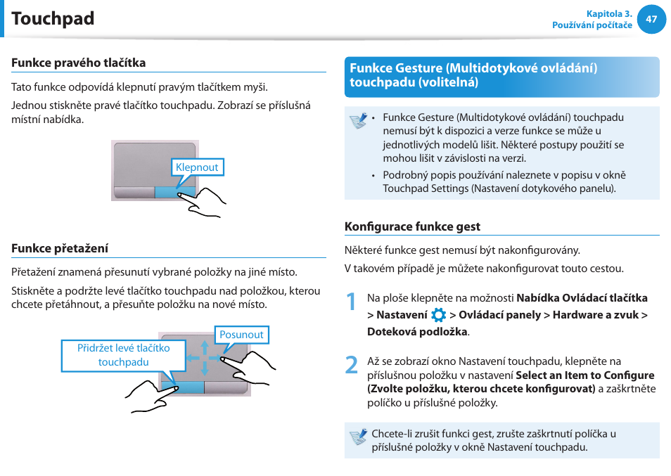 Touchpad | Samsung NP530U4BH User Manual | Page 48 / 154